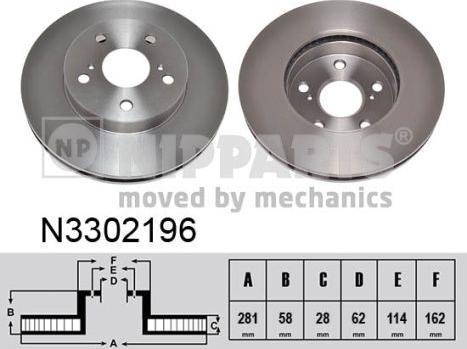 Nipparts N3302196 - Тормозной диск unicars.by