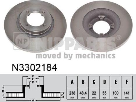 Nipparts N3302184 - Тормозной диск unicars.by