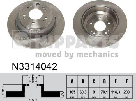 Nipparts N3314042 - Тормозной диск unicars.by