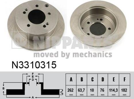 Nipparts N3310315 - Тормозной диск unicars.by