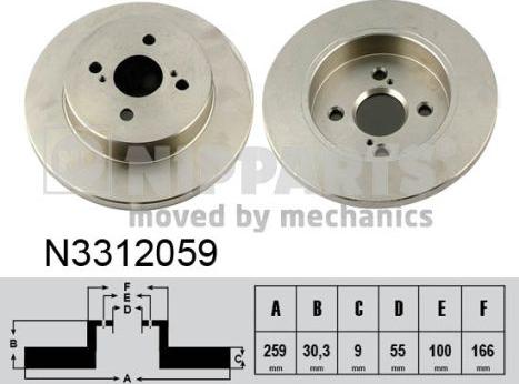 Nipparts N3312059 - Тормозной диск unicars.by