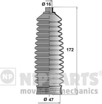 Nipparts N2840514 - Комплект пыльника, рулевое управление unicars.by