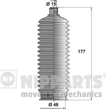 Nipparts N2840511 - Комплект пыльника, рулевое управление unicars.by