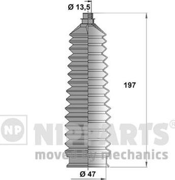 Nipparts N2840309 - Комплект пыльника, рулевое управление unicars.by