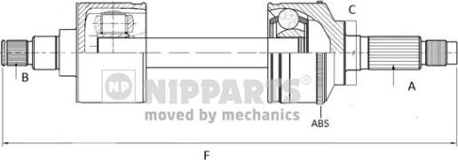 Nipparts N2804004 - Приводной вал unicars.by