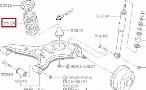 NISSAN 55020-11A05 - Пружина ходовой части unicars.by