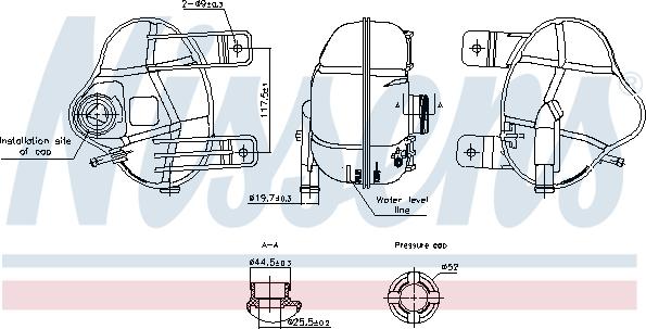 Nissens 996250 - Компенсационный бак, охлаждающая жидкость unicars.by