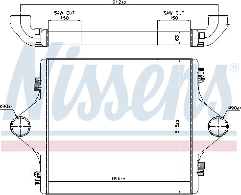 Nissens 96977 - Интеркулер, теплообменник турбины unicars.by