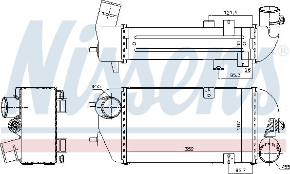 Nissens 96190 - Интеркулер, теплообменник турбины unicars.by