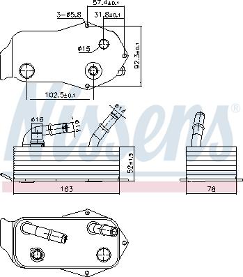 Nissens 91353 - Масляный радиатор, автоматическая коробка передач unicars.by