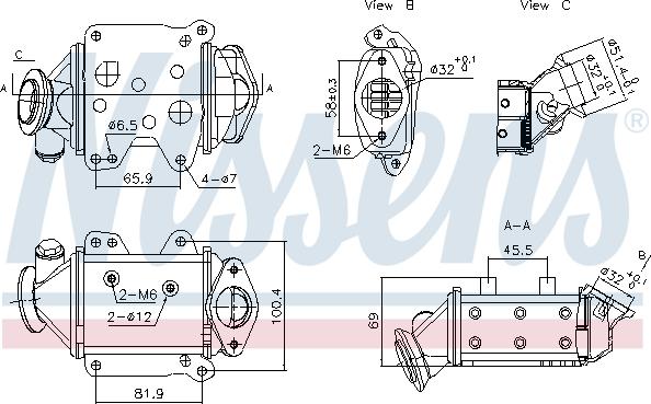 Nissens 989457 - Радиатор, рециркуляция ОГ unicars.by