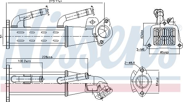 Nissens 989404 - Радиатор, рециркуляция ОГ unicars.by