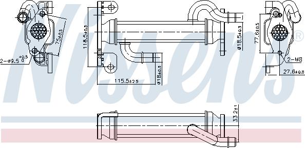 Nissens 989400 - Радиатор, рециркуляция ОГ unicars.by