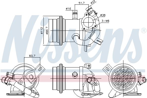 Nissens 989424 - Радиатор, рециркуляция ОГ unicars.by