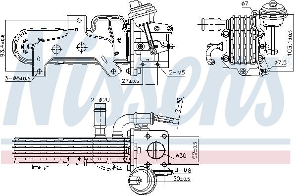 Nissens 989420 - Радиатор, рециркуляция ОГ unicars.by