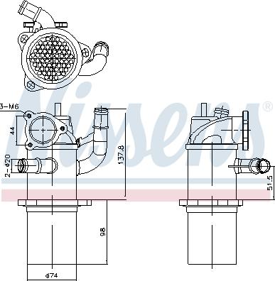 Nissens 989423 - Радиатор, рециркуляция ОГ unicars.by