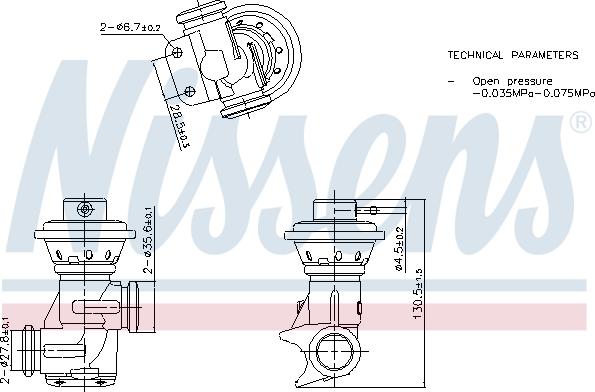 Nissens 98496 - Клапан возврата ОГ unicars.by