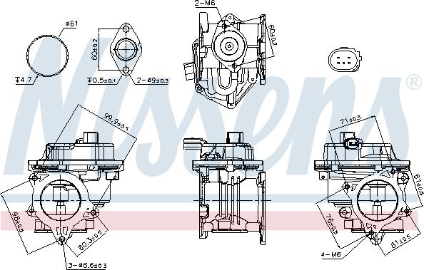 Nissens 98521 - Клапан возврата ОГ unicars.by