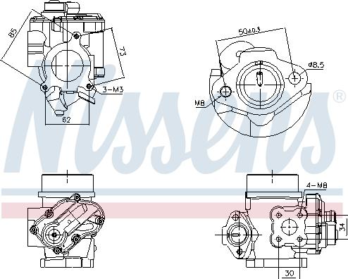 Nissens 98349 - Клапан возврата ОГ unicars.by