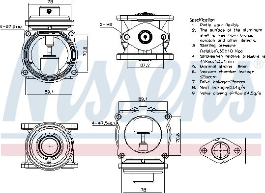 Nissens 98295 - Клапан возврата ОГ unicars.by