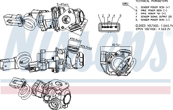 Nissens 98244 - Клапан возврата ОГ unicars.by