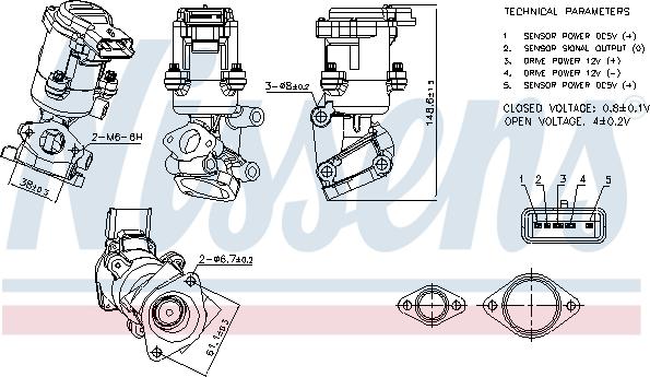 Nissens 98237 - Клапан возврата ОГ unicars.by