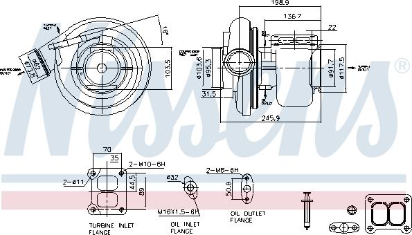 Nissens 93301 - Турбина, компрессор unicars.by