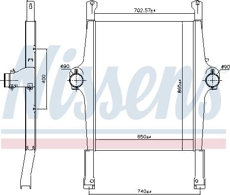 Nissens 97022 - Интеркулер, теплообменник турбины unicars.by