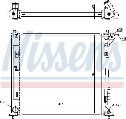 Nissens 606605 - Радиатор, охлаждение двигателя unicars.by