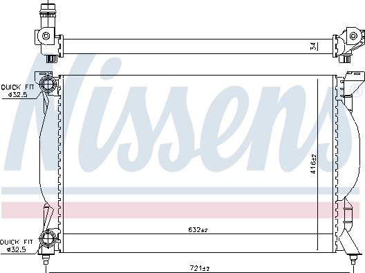 Nissens 60304A - Радиатор, охлаждение двигателя unicars.by