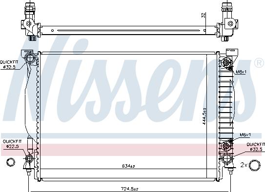 Nissens 60307A - Радиатор, охлаждение двигателя unicars.by