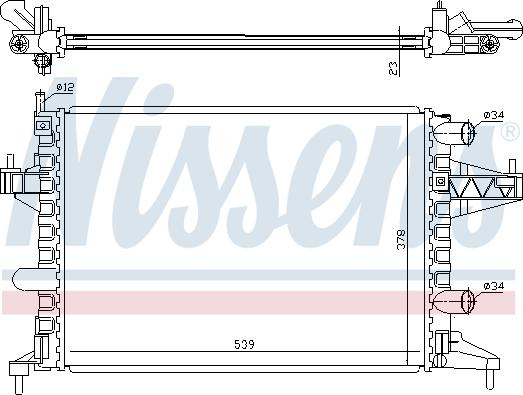 Nissens 690459 - Радиатор, охлаждение двигателя unicars.by