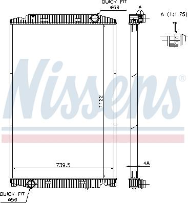 Nissens 63329A - Радиатор, охлаждение двигателя unicars.by