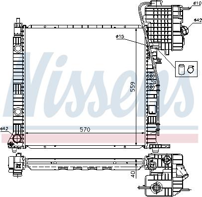 Nissens 62559A - Радиатор, охлаждение двигателя unicars.by