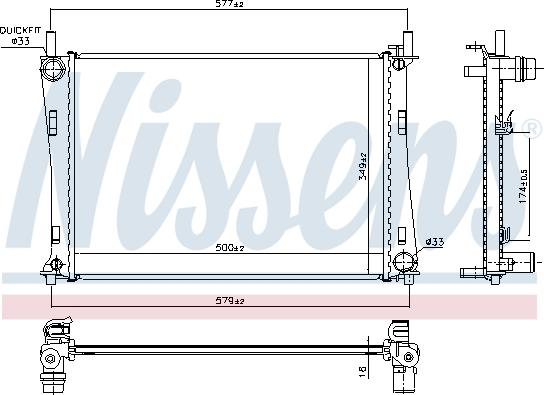 Nissens 62028A - Радиатор, охлаждение двигателя unicars.by