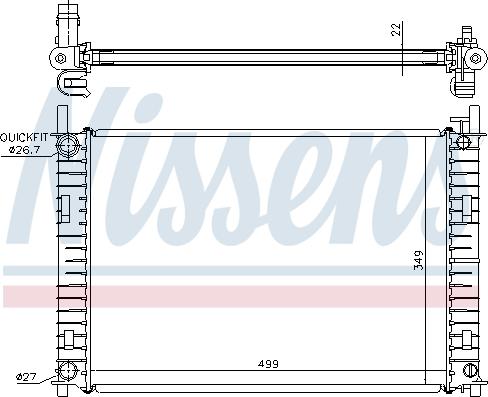 Nissens 62027A - Радиатор, охлаждение двигателя unicars.by