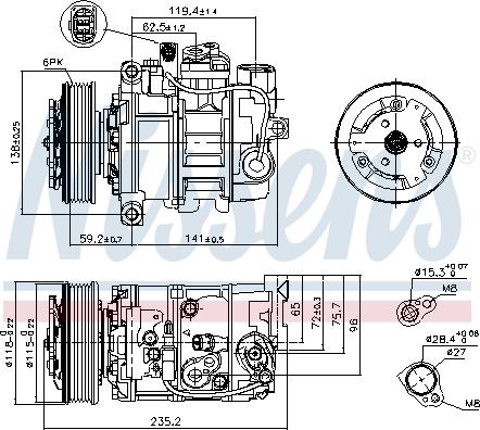 Nissens 89529 - Компрессор кондиционера unicars.by