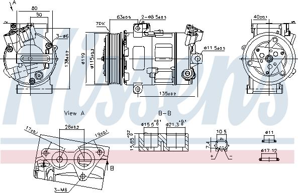 Nissens 890947 - Компрессор кондиционера unicars.by