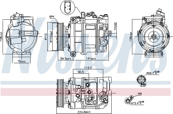 Nissens 89091 - Компрессор кондиционера unicars.by