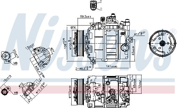 Nissens 89052 - Компрессор кондиционера unicars.by