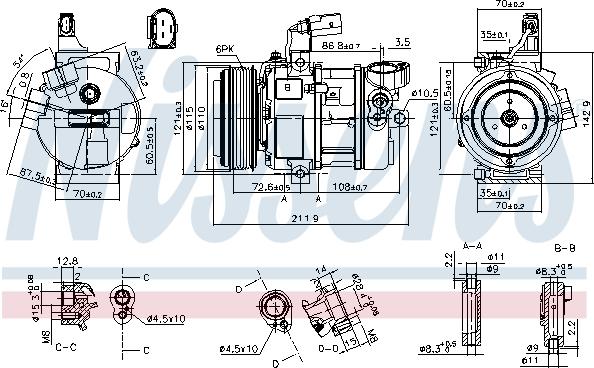 Nissens 890087 - Компрессор кондиционера unicars.by