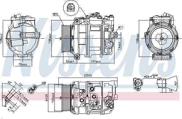 Nissens 890197 - Компрессор кондиционера unicars.by