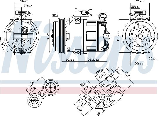 Nissens 890185 - Компрессор кондиционера unicars.by