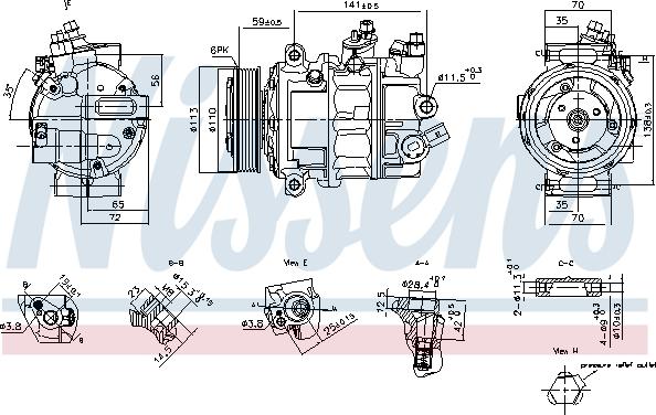 Nissens 890893 - Компрессор кондиционера unicars.by