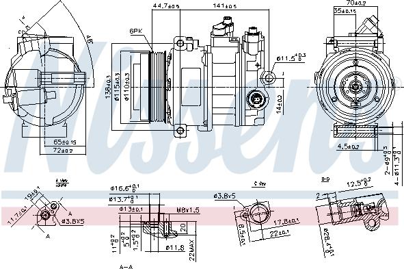 Nissens 890304 - Компрессор кондиционера unicars.by