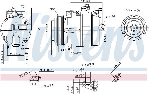 Nissens 89022 - Компрессор кондиционера unicars.by