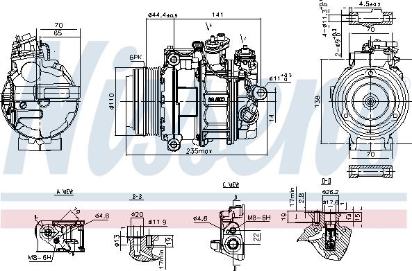 Nissens 890749 - Компрессор кондиционера unicars.by