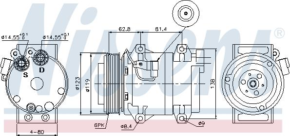 Nissens 89070 - Компрессор кондиционера unicars.by