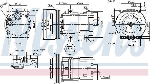 Nissens 89190 - Компрессор кондиционера unicars.by