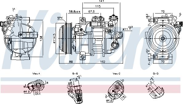 Nissens 891101 - Компрессор кондиционера unicars.by